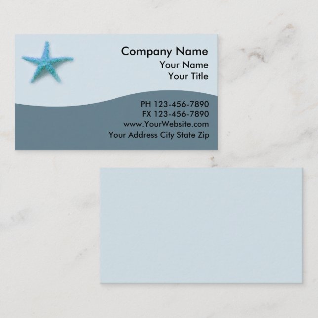 Starfish Coastal Business Cards (Front/Back)