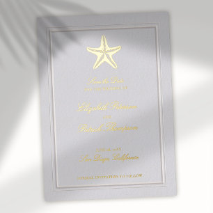 Starfish Coastal Formal Faux Wedding Save The Date