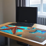 Starfish Cool 3D Turquoise Tropical Ocean Initials Desk Mat<br><div class="desc">Explore a tidepool on your desktop! This amazing starfish desk mat captivates with vibrant turquoise water 3D depth for a stunning home office accessory to thrill the marine life enthusiast and whisk your imagination away to tropical shores. Customise with name or initials for a truly unique decor statement.</div>