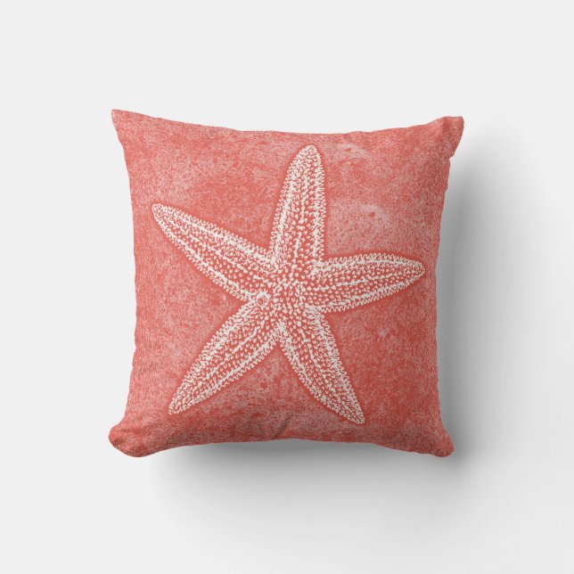 Starfish Coral Pink Cushion (Front)