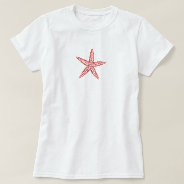 Starfish Coral Pink T-Shirt (Design Front)