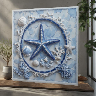 Starfish Coral Reef Seashells Coastal Ocean Luxury Ceramic Tile