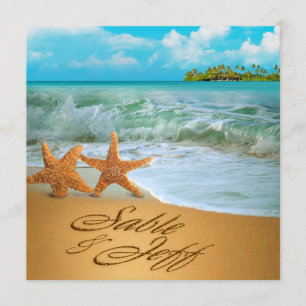 Starfish Couple ASK TO HAVE YOUR NAMES PUT IN SAND Invitation