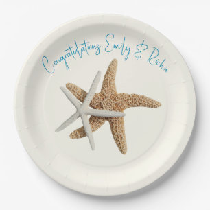 Starfish Couple Congratulations Couple Custom Paper Plate