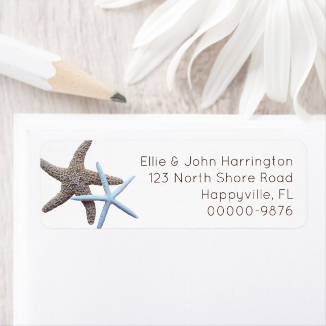 Starfish Couple Custom Return Address Label (Insitu)