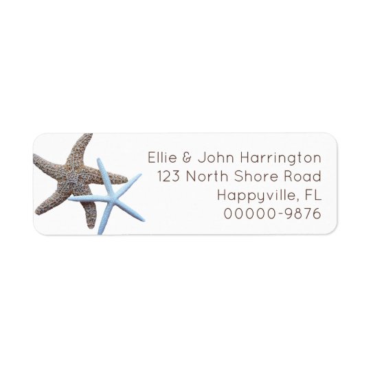 Starfish Couple Custom Return Address Return Address Label