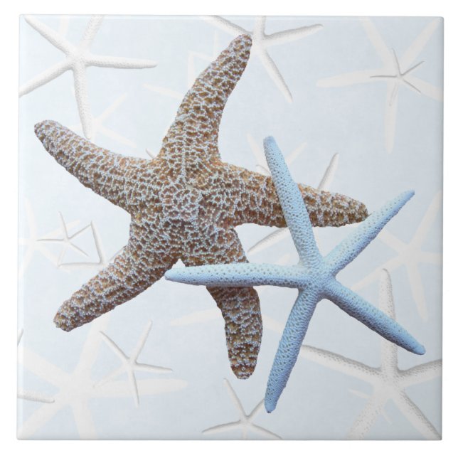 Starfish Couple Decorative Square Tile (Front)