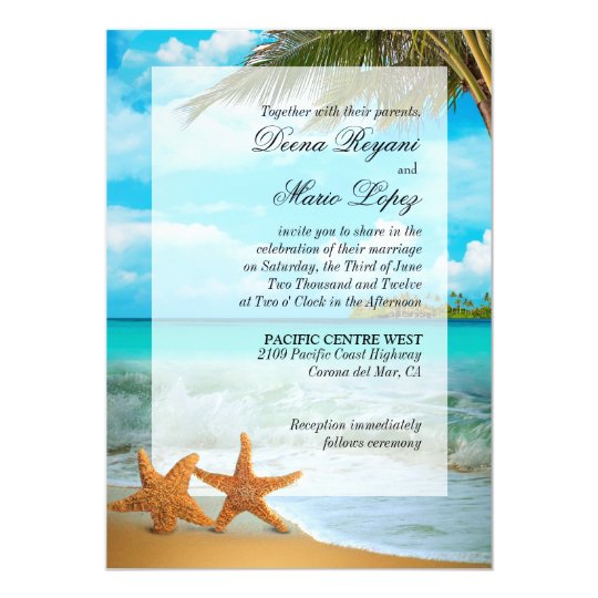 Starfish Couple Faux Vellum Overlay Embellishment Card