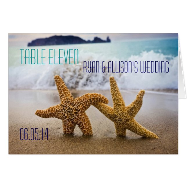 Starfish Couple Table Seating Card (Front Horizontal)