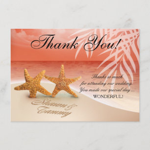 Starfish Couple Thank You ASK FOR NAMES IN SAND Invitation