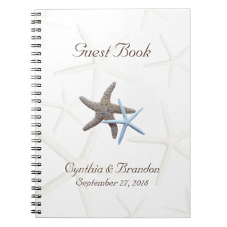 Starfish Couple Wedding Guestbook Notebook