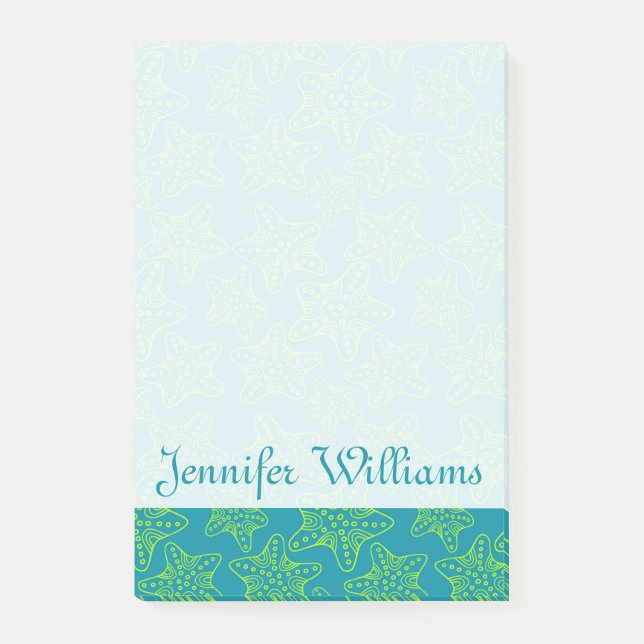 Starfish Crowd Pattern | Add Your Name Post-it Notes (Front)