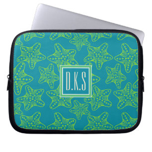 Starfish Crowd Pattern Monogram Laptop Sleeve