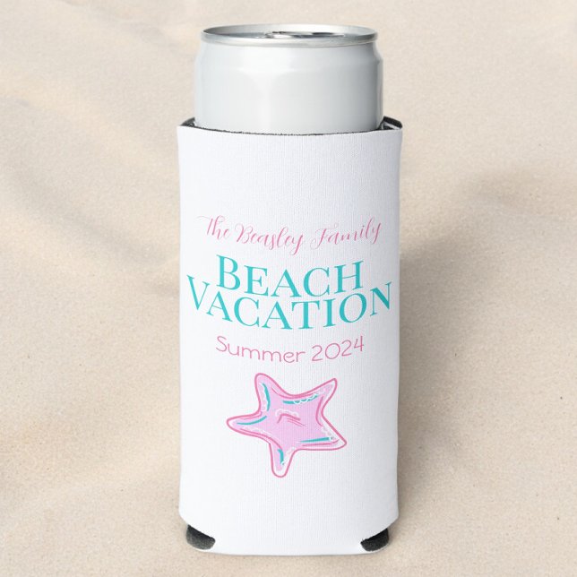 Starfish Custom Beach Cruise Reunion Vacation Seltzer Can Cooler (Creator Uploaded)
