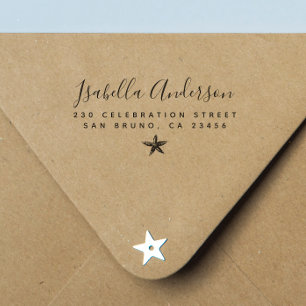 Starfish Cute Modern Typography Return Address Self-inking Stamp