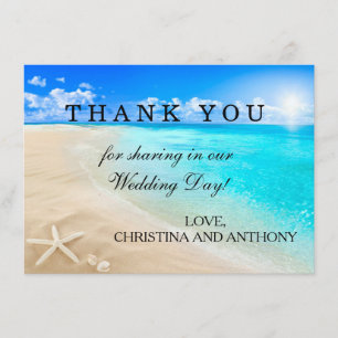 Starfish Destination Beach Wedding Thank You Note Card