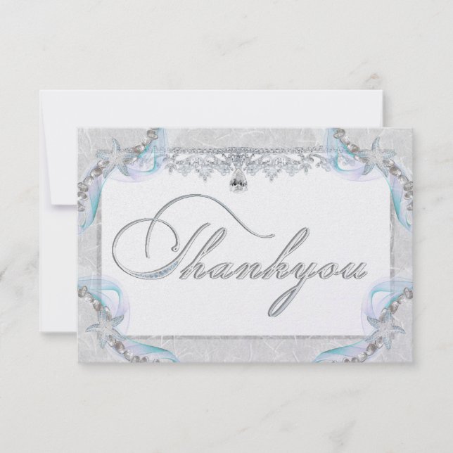 Starfish & Diamonds Thank You Card (Front)