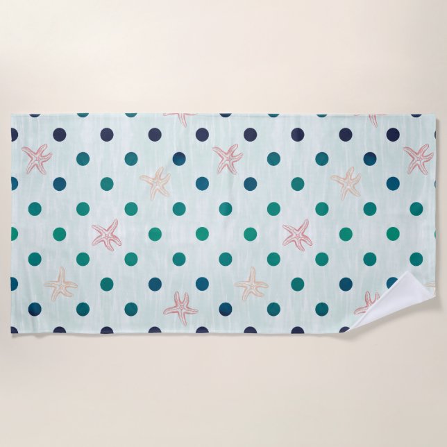 Starfish Dot Dance Beach Towel (Front)