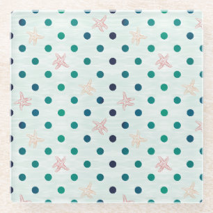 Starfish Dot Dance Glass Coaster