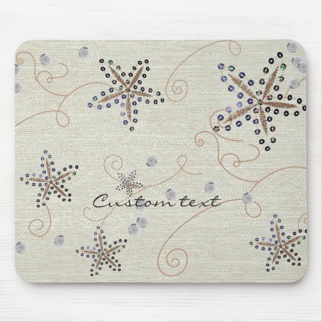 Starfish Elegance Beach Sequins Elegant Mouse pad (Front)