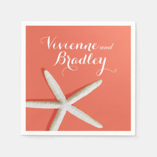 Starfish Fingers Beach   coral Napkin