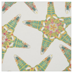 starfish flowers off white fabric
