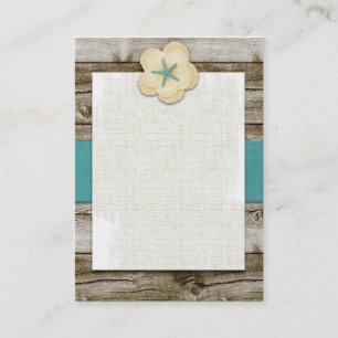 Starfish Hibiscus Vintage Wood Business Card