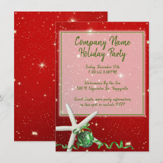 Starfish Holiday Office Party Red Green Card