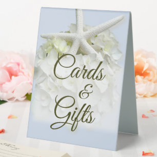 Starfish Hydrangea Wedding Cards Gifts Sign