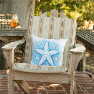 Starfish in Blue Cushion