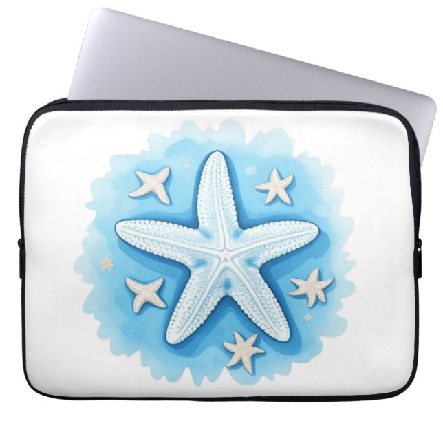 Starfish in Blue Laptop Sleeve (Front)