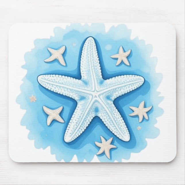 Starfish in Blue Mouse Pad (Front)