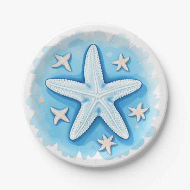 Starfish in Blue Paper Plate (Front)