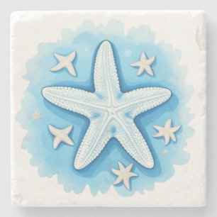 Starfish in Blue Stone Coaster