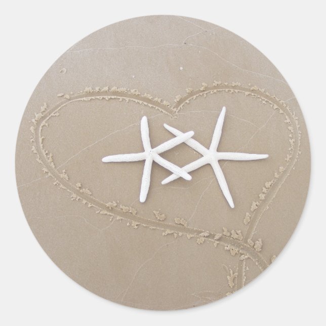Starfish in Heart Sticker (Front)