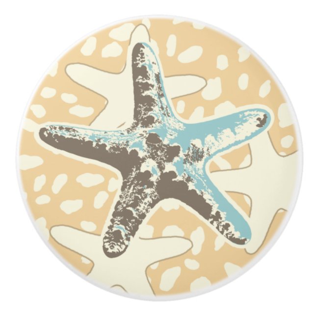 Starfish in the Sand Ceramic Pull (Front)