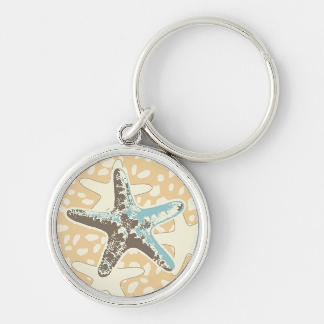 Starfish in the Sand Key Ring (Front)
