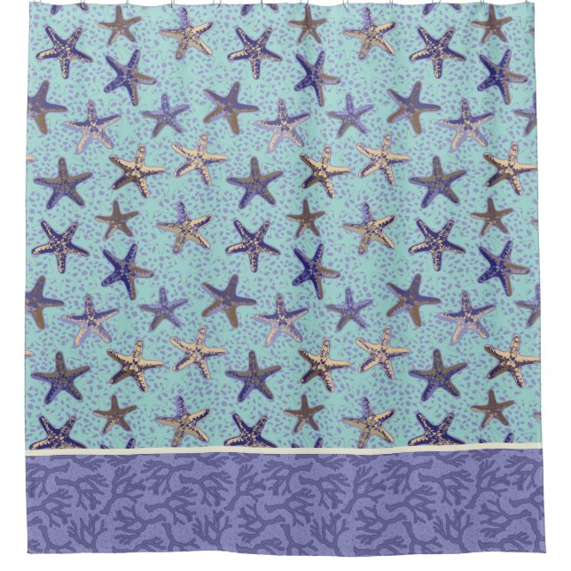 Starfish in the Sand Shower Curtain (Front)