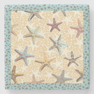 Starfish in the Sand Stone Coaster
