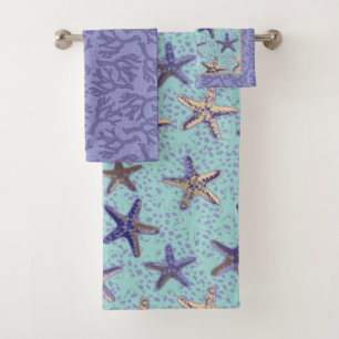 Starfish in the Sand with Coralize Bath Towel Set