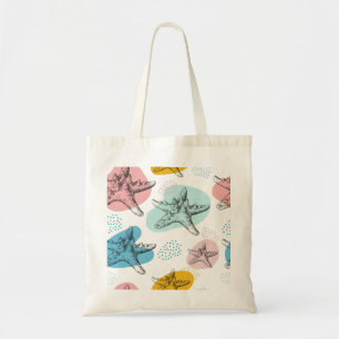 Starfish in trendy colours elegant pattern tote bag