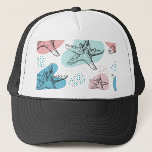 Starfish in trendy colours elegant pattern trucker hat