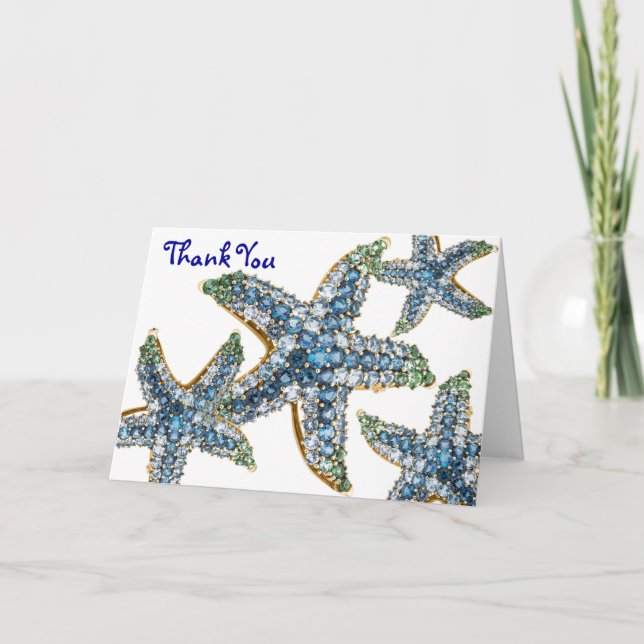 Starfish Jewellery Thank You (editable) Blank Note (Front)