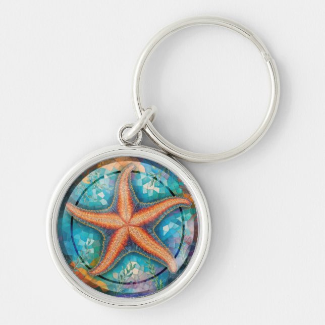 Starfish Keyring Mosaic Sea Collection  (Front)