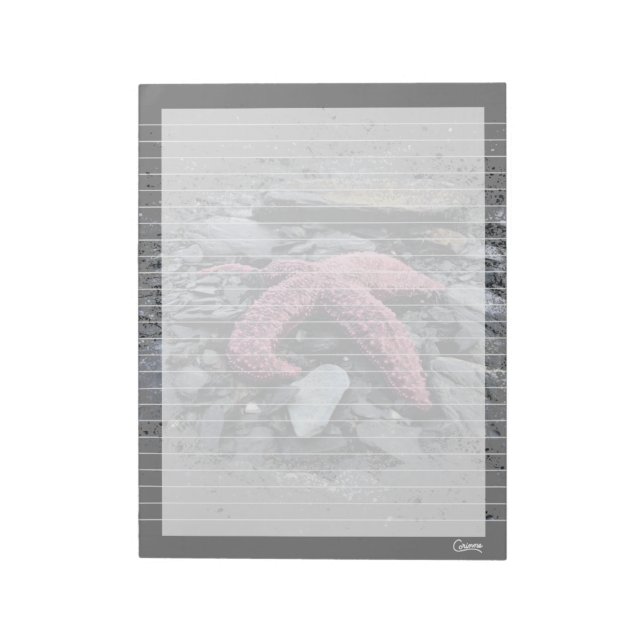 Starfish Lined - 11" x 8.5" Notepad (Rotated)
