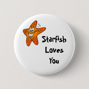 Starfish Loves You 6 Cm Round Badge