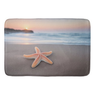 Starfish Lying on a Beach Bath Mat