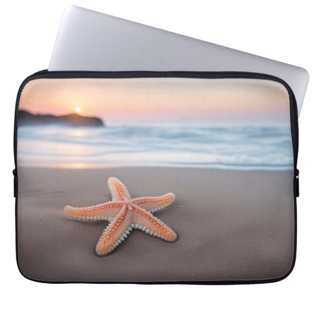 Starfish Lying on a Beach Laptop Sleeve (Front)