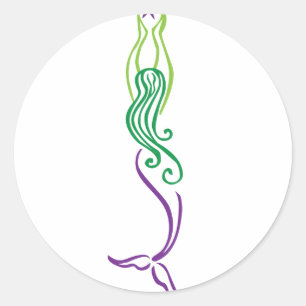 Starfish Mermaid Classic Round Sticker