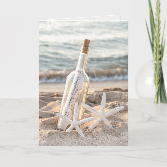 Starfish Message In A Bottle 73rd Anniversary Card (Front)